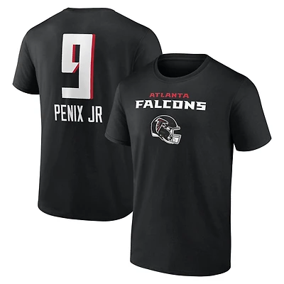 Men's Michael Penix Jr. Black Atlanta Falcons Team Wordmark Name & Number T-Shirt