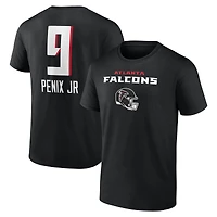 Men's Michael Penix Jr. Black Atlanta Falcons Team Wordmark Name & Number T-Shirt