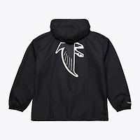 Men's Mitchell & Ness Black Atlanta Falcons Coaches Full-Snap Hooded Windbreaker Jacket