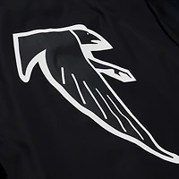 Veste coupe-vent à capuche Mitchell & Ness noire pour homme, modèle Atlanta Falcons Coaches, fermeture boutonnée intégrale
