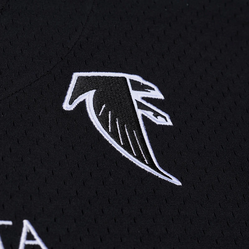 Maillot de mode Mitchell & Ness noir pour homme, modèle Atlanta Falcons Head Coach Coach, en maille et à boutons.