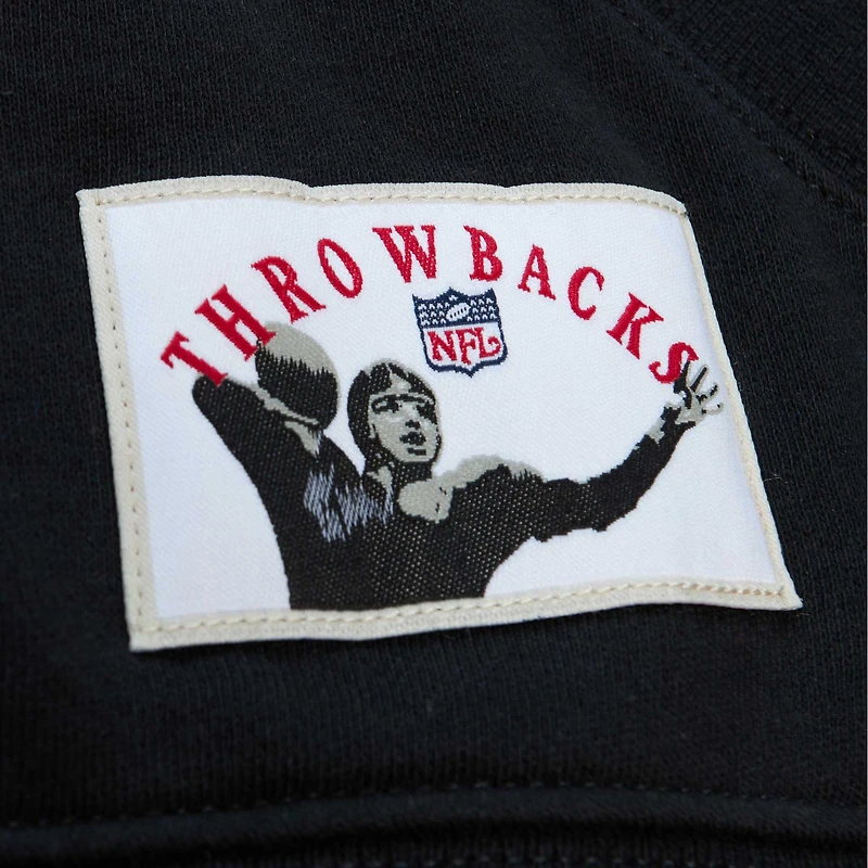Sweat à capuche noir manches courtes d'avant-match des Falcons d'Atlanta Mitchell & Ness pour hommes