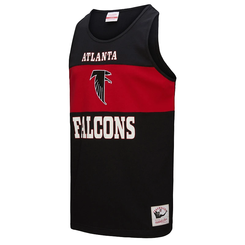 Men's Mitchell & Ness Black Atlanta Falcons Retro Colorblock Tank Top