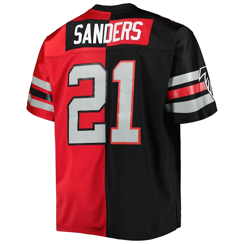 Maillot de réplique joueur retraité Mitchell & Ness Deion Sanders pour hommes, noir/rouge, Atlanta Falcons Big Tall Split Legacy