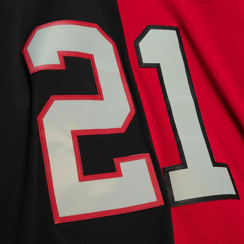 Maillot de réplique joueur retraité Mitchell & Ness Deion Sanders pour hommes, noir/rouge, Atlanta Falcons Big Tall Split Legacy