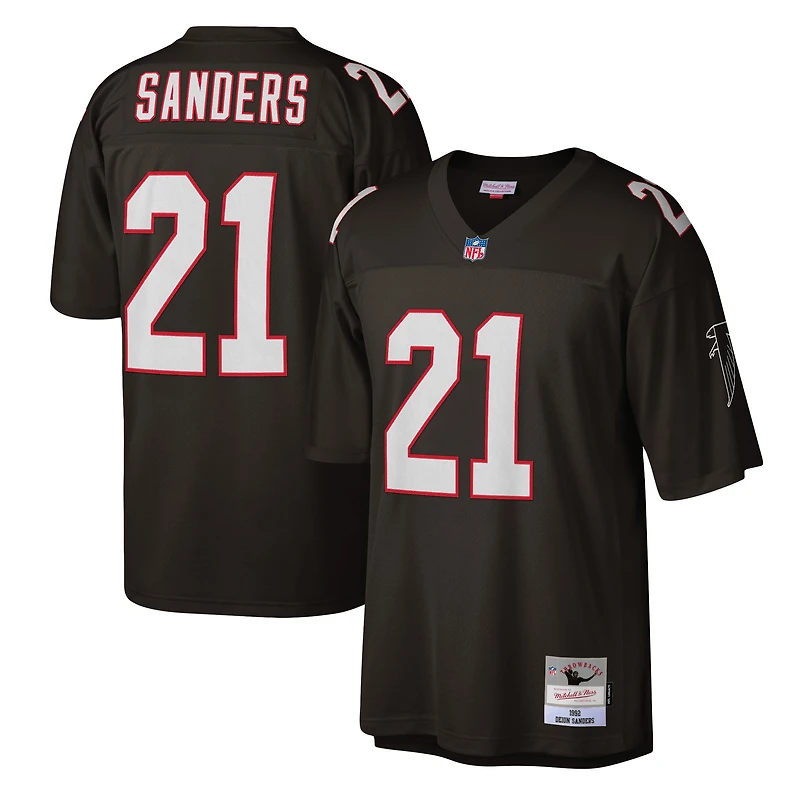 Maillot réplique Legacy Mitchell & Ness Deion Sanders blanc des Falcons d'Atlanta pour homme
