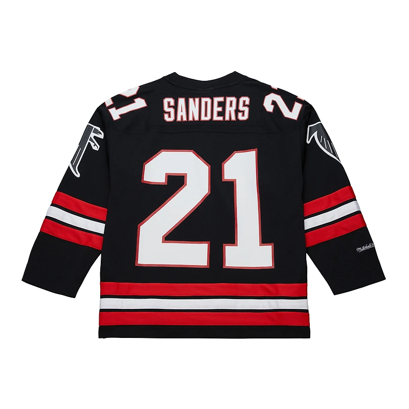 Maillot de hockey noir à la mode Mitchell & Ness Deion Sanders des Falcons d'Atlanta pour homme