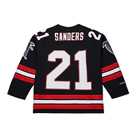 Maillot de hockey noir à la mode Mitchell & Ness Deion Sanders des Falcons d'Atlanta pour homme