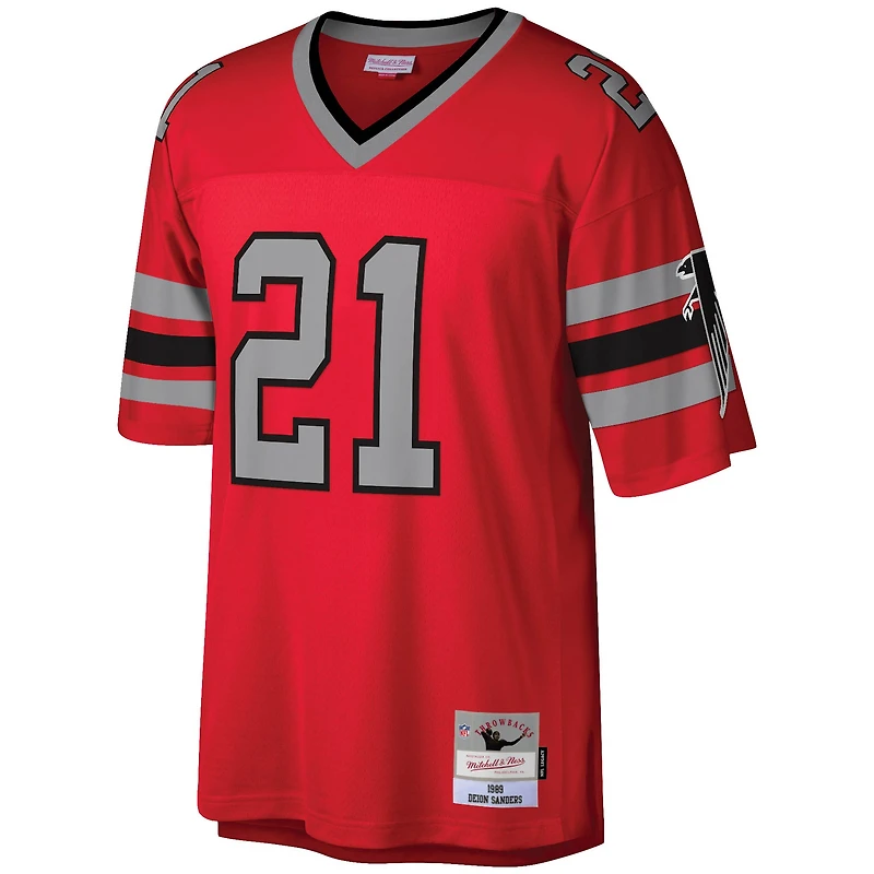 Men's Mitchell & Ness Deion Sanders Red Atlanta Falcons Legacy Replica Jersey