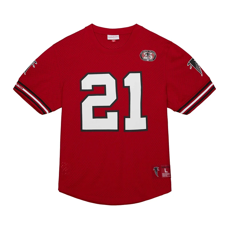 Men's Mitchell & Ness Deion Sanders Red Atlanta Falcons Retired Player Name Number Mesh Top