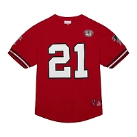 Men's Mitchell & Ness Deion Sanders Red Atlanta Falcons Retired Player Name Number Mesh Top