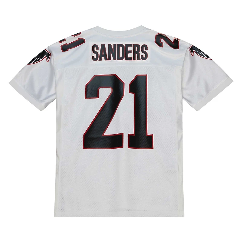 Maillot de joueur retraité authentique Mitchell & Ness Deion Sanders des Atlanta Falcons 1991 blanc