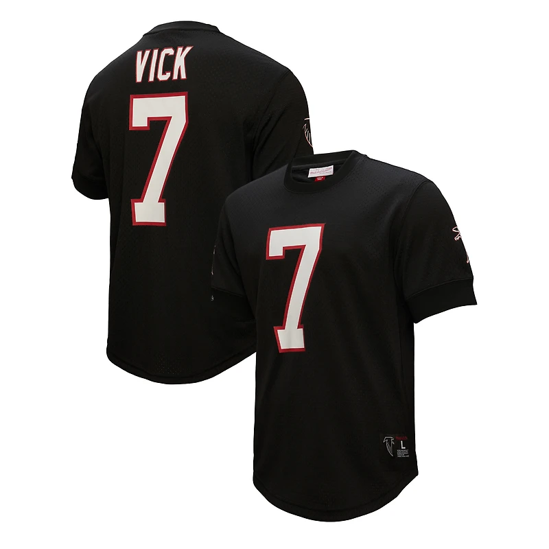 Men's Mitchell & Ness Michael Vick Black Atlanta Falcons Retired Player Name Number Mesh Top