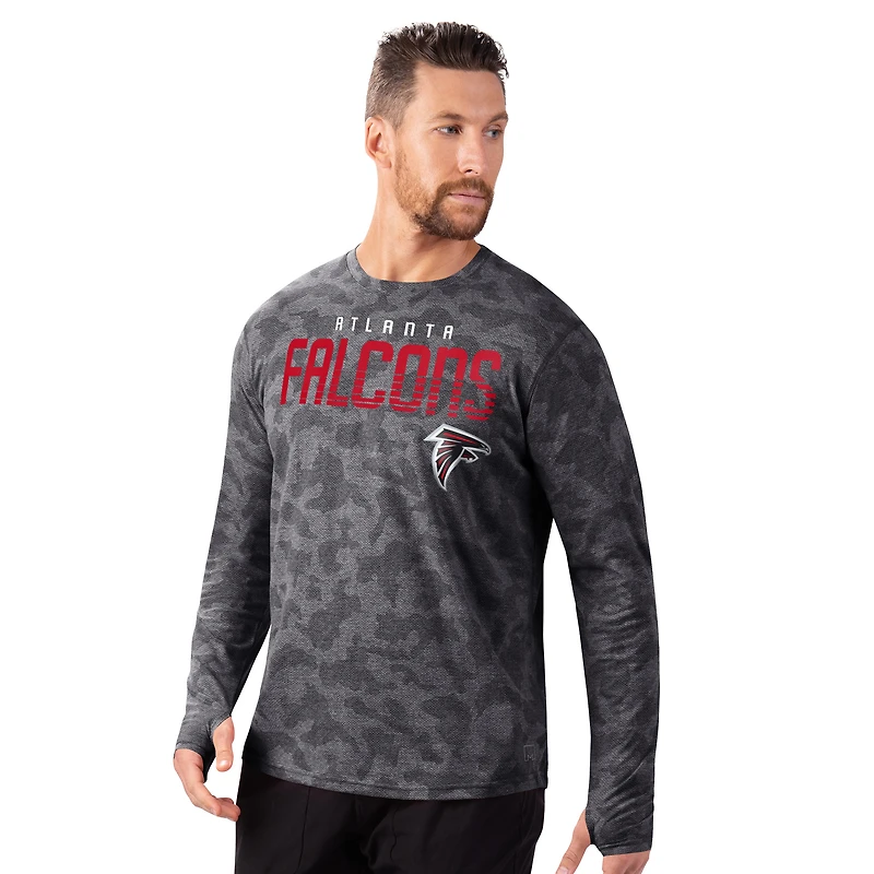 Men's MSX by Michael Strahan Black Atlanta Falcons Performance Camo Long Sleeve T-Shirt