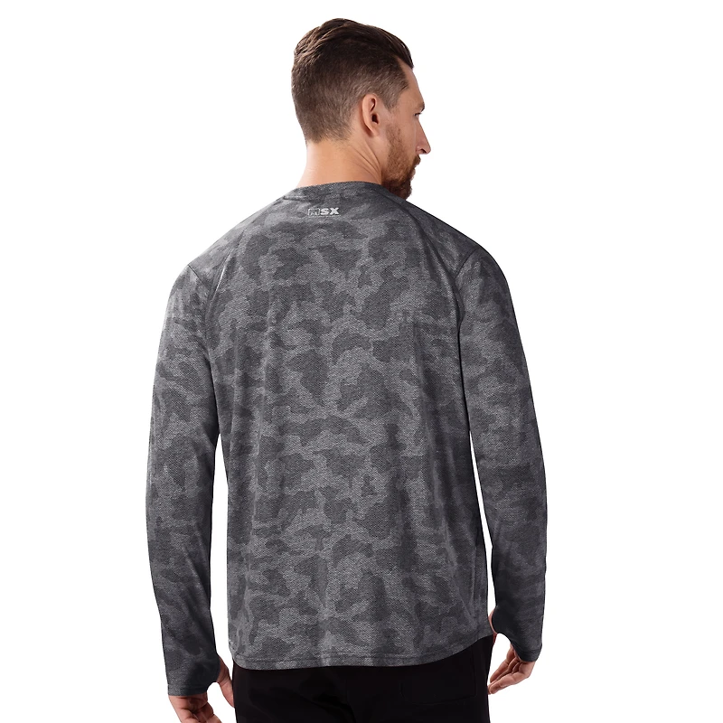 T-shirt à manches longues camouflage noir MSX by Michael Strahan pour homme, motif Atlanta Falcons Performance