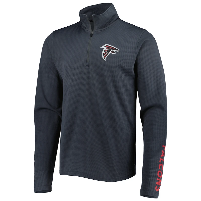Pull demi-zippé MSX by Michael Strahan Anthracite pour homme des Falcons d'Atlanta