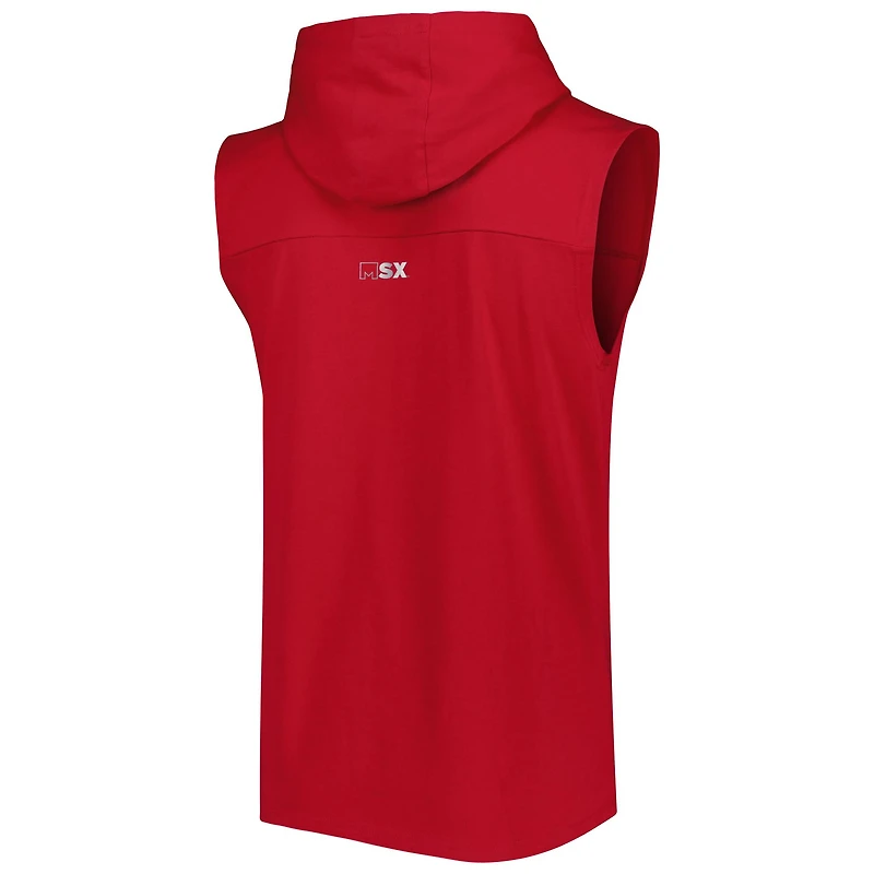 Men's MSX by Michael Strahan Red Atlanta Falcons Relay Sleeveless Pullover Hoodie