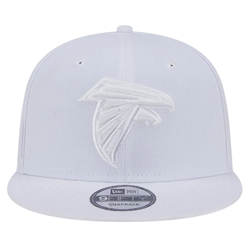Casquette Snapback 9FIFTY Main Blanc sur Blanc des Atlanta Falcons New Era pour hommes