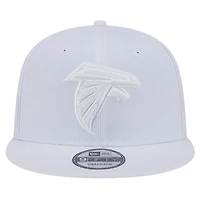 Casquette Snapback 9FIFTY Main Blanc sur Blanc des Atlanta Falcons New Era pour hommes
