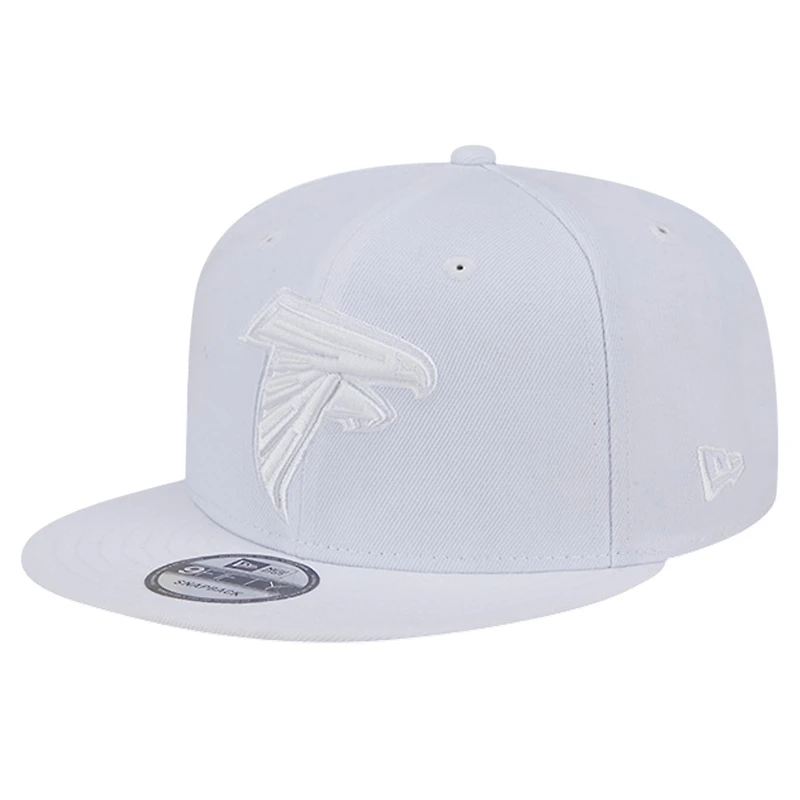 Casquette Snapback 9FIFTY Main Blanc sur Blanc des Atlanta Falcons New Era pour hommes
