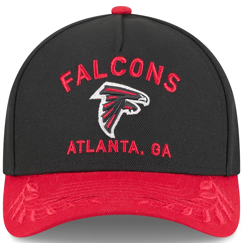 Men's New Era Black/Red Atlanta Falcons 2025 NFL Draft 9FORTY A-Frame M-Crown Adjustable Hat
