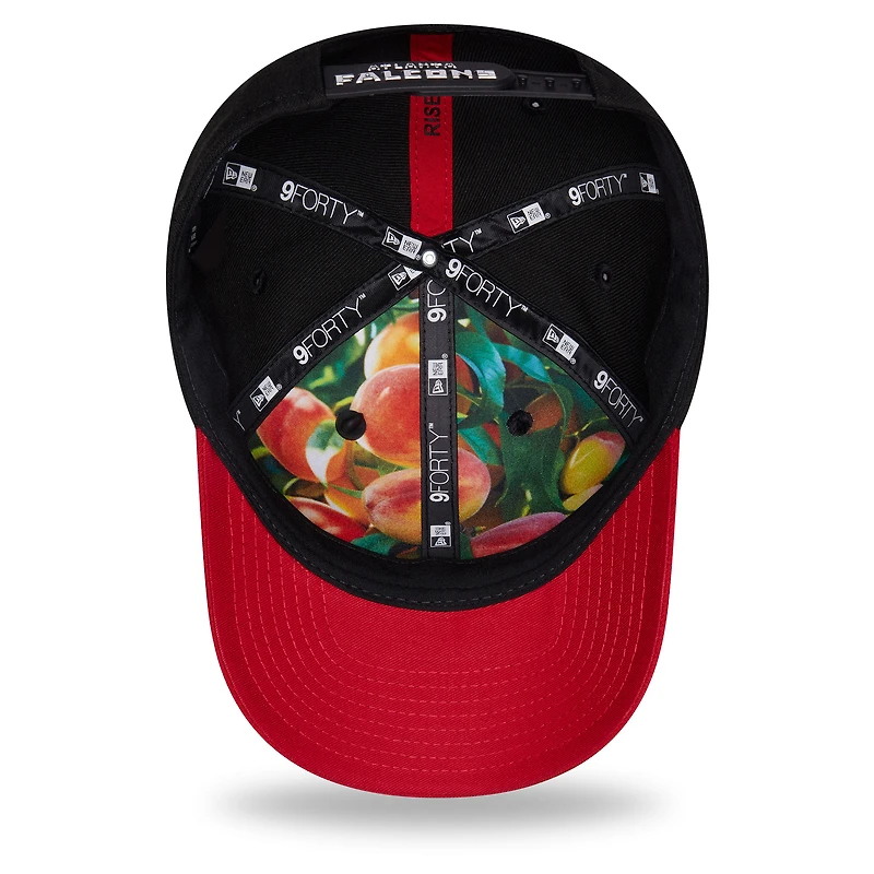 Casquette ajustable New Era noire et rouge Atlanta Falcons 2026 NFL Draft 9FORTY M-Crown pour homme