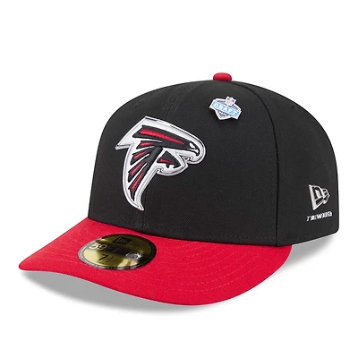 Men's New Era Black/Red Atlanta Falcons 2026 NFL Draft Pre-Curved 59FIFTY Fitted Hat