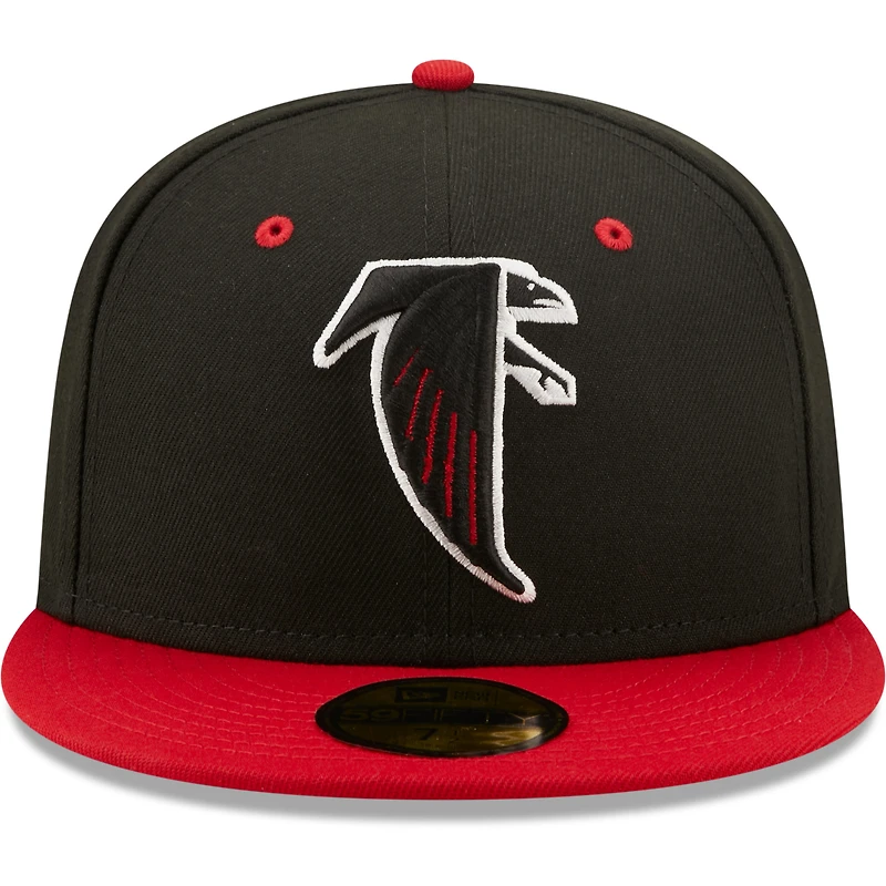 Casquette ajustée New Era Atlanta Falcons Flipside 2Tone 59FIFTY pour homme, noir/rouge