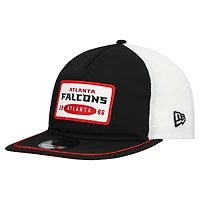 Men's New Era Black/White Atlanta Falcons Patch 19TWENTY Adjustable Hat