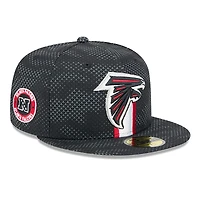 Men's New Era  Black Atlanta Falcons 2024 Sideline 59FIFTY Fitted Hat