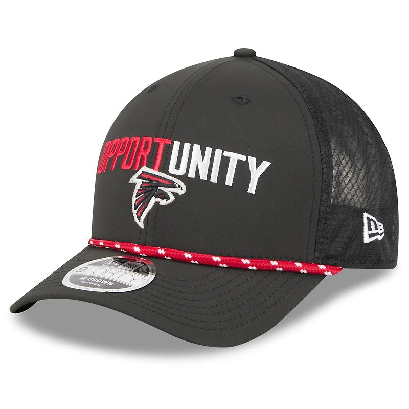 Casquette ajustable New Era Atlanta Falcons 2025 Inspire Change 9FORTY M-Crown noire pour homme