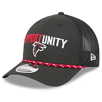 Casquette ajustable New Era Atlanta Falcons 2025 Inspire Change 9FORTY M-Crown noire pour homme