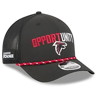 Casquette ajustable New Era Atlanta Falcons 2025 Inspire Change 9FORTY M-Crown noire pour homme