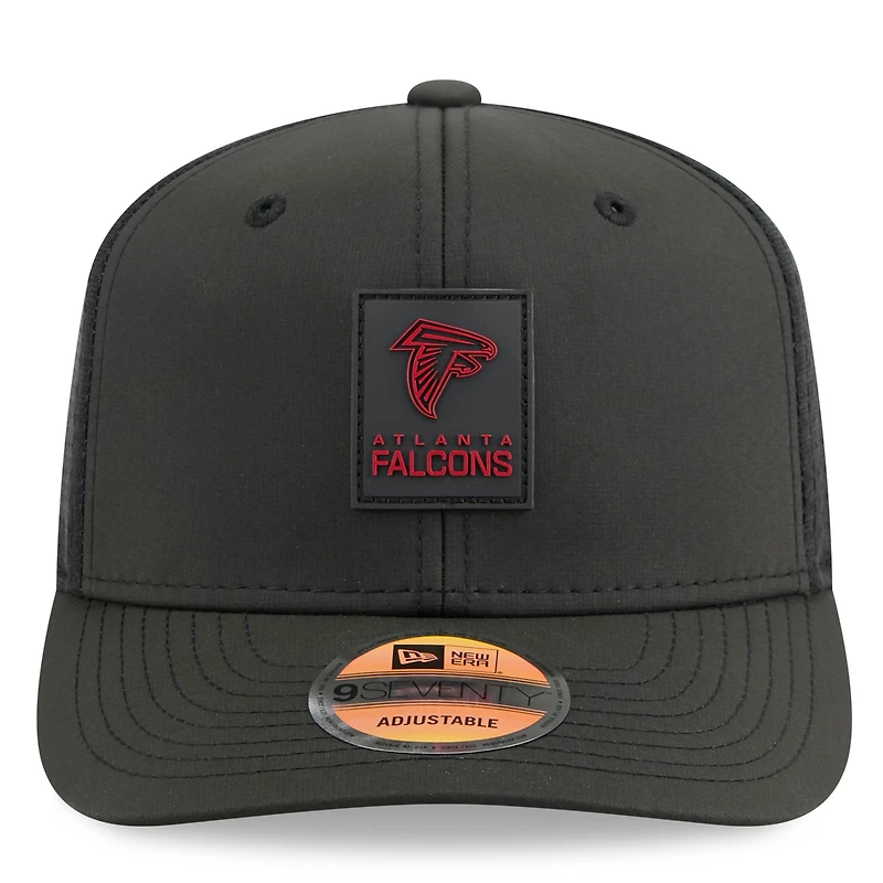 Casquette ajustable noire New Era 9SEVENTY Trucker des Falcons d'Atlanta 2025 pour homme
