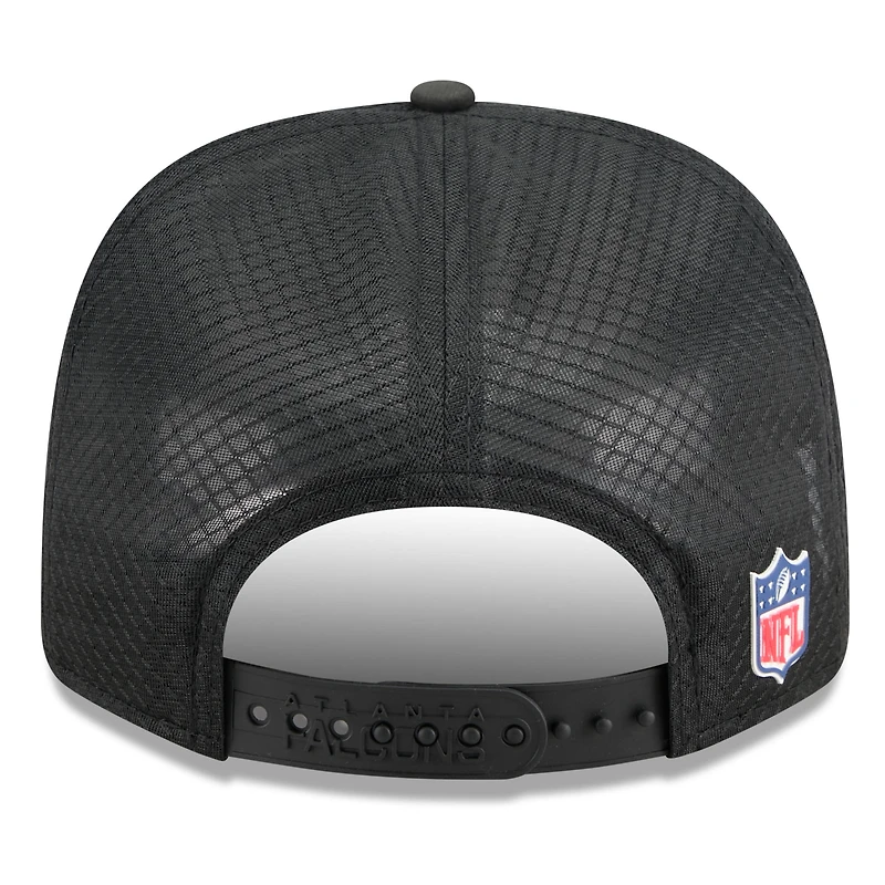 Casquette ajustable noire New Era 9SEVENTY Trucker des Falcons d'Atlanta 2025 pour homme