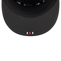 Casquette snapback 9FIFTY noire New Era pour homme, modèle Atlanta Falcons 2025, avec panneau fendu sur le côté