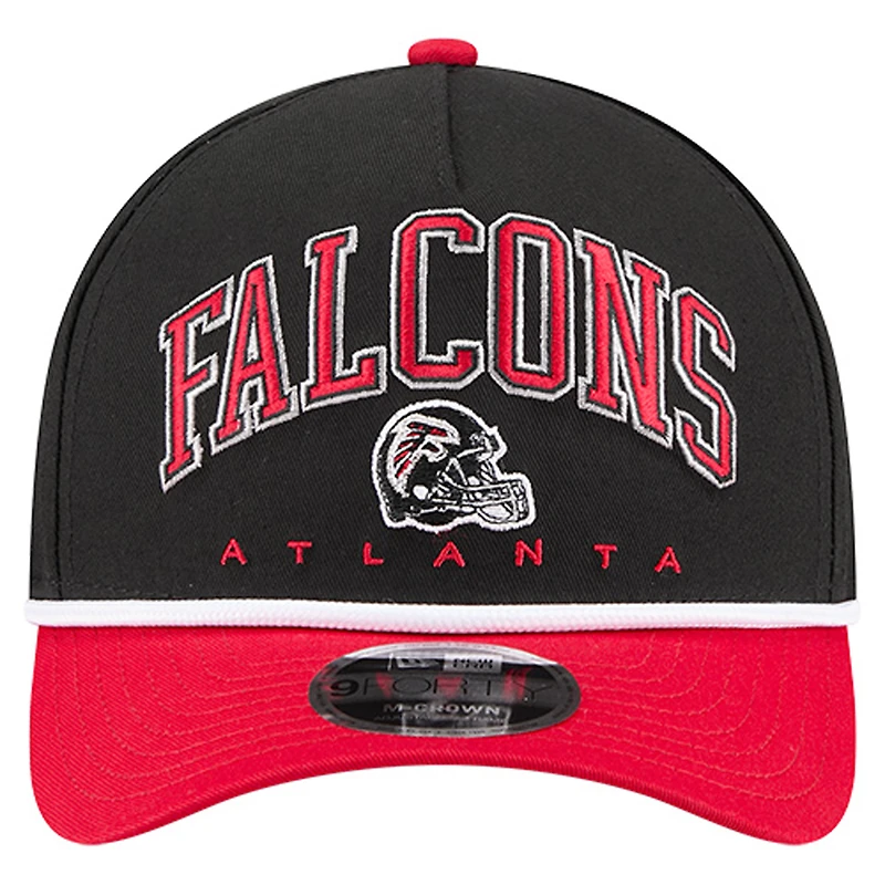 Casquette ajustable New Era noire Atlanta Falcons Arch 9FORTY A-Frame pour homme