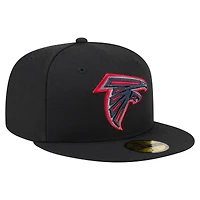 Men's New Era  Black Atlanta Falcons Color Pop 59FIFTY Fitted Hat