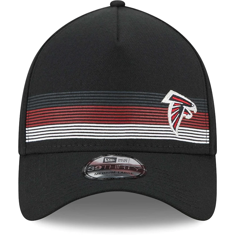 Men's New Era Black Atlanta Falcons Flawless Stripe 39THIRTY Flex Hat