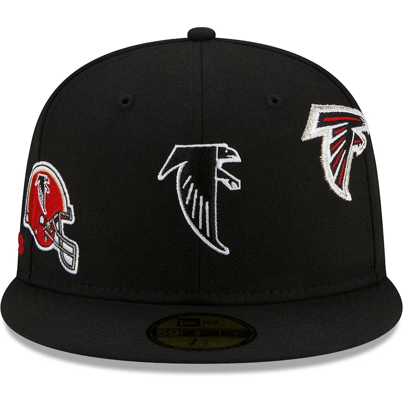 Casquette ajustée Just Don 59FIFTY pour homme Atlanta Falcons New Era noire