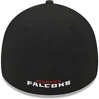 Men's New Era Black Atlanta Falcons  Main 39THIRTY Flex Hat