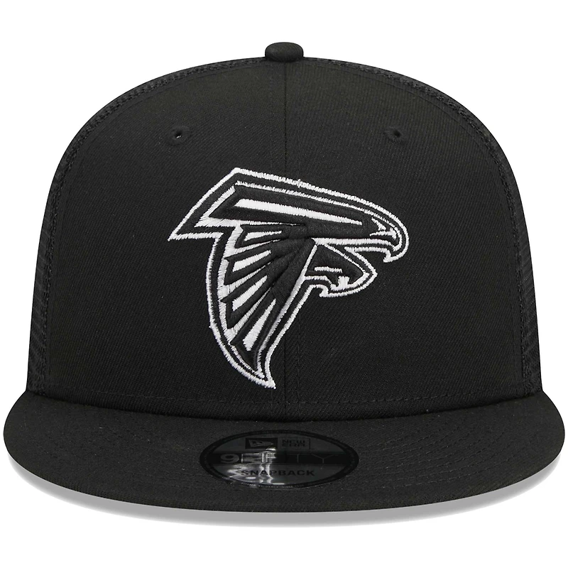 Casquette Snapback 9FIFTY Main Trucker des Atlanta Falcons New Era noire pour homme