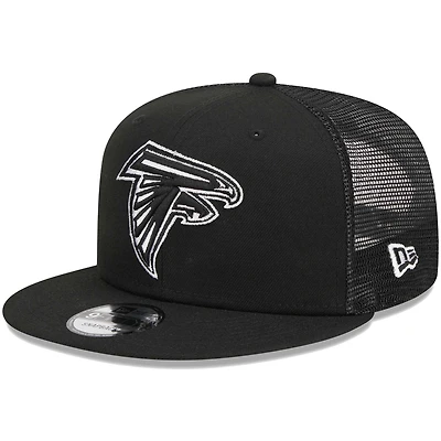Casquette Snapback 9FIFTY Main Trucker des Atlanta Falcons New Era noire pour homme