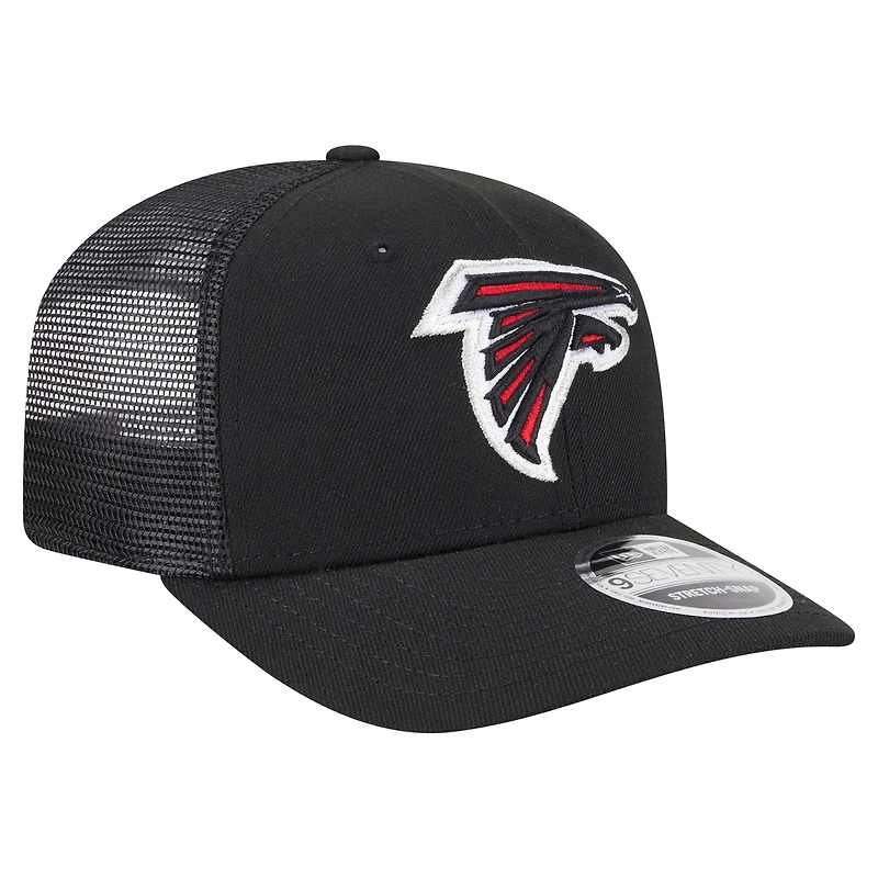 Men's New Era Black Atlanta Falcons Main Trucker 9SEVENTY Stretch-Snap Hat