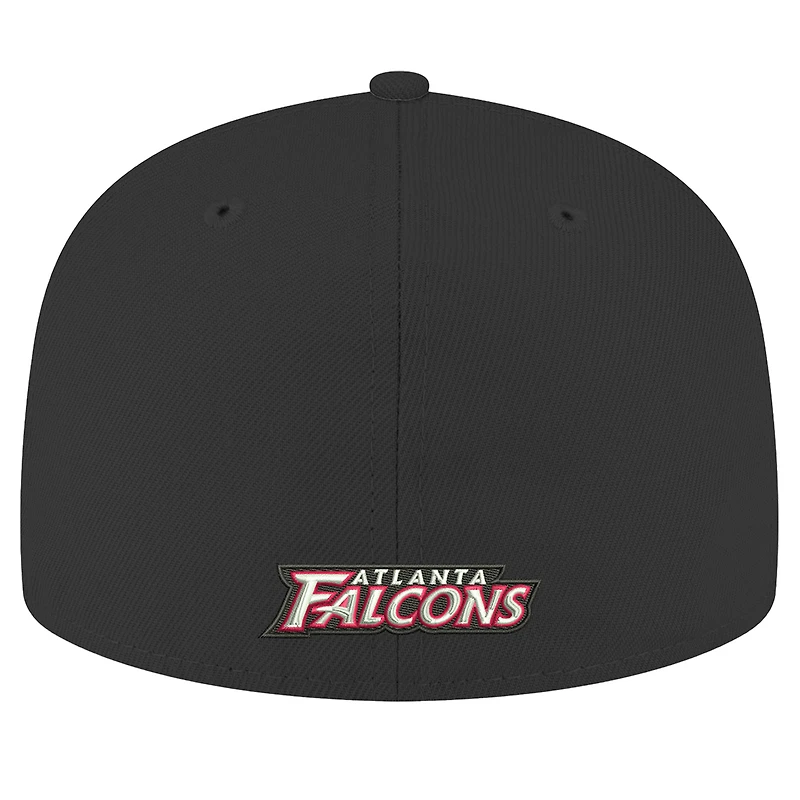 Casquette ajustée noire New Era Atlanta Falcons Omaha Throwback 59FIFTY pour homme