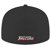 Casquette ajustée noire New Era Atlanta Falcons Omaha Throwback 59FIFTY pour homme