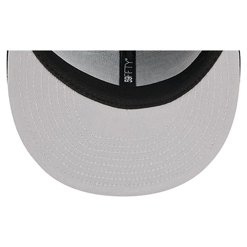 Casquette ajustée noire Atlanta Falcons Overlap Wordmark 59FIFTY pour homme de New Era