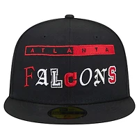 Casquette ajustée Ransom 59FIFTY Atlanta Falcons de New Era pour homme, noire
