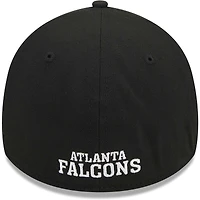Casquette 39THIRTY Flex New Era Atlanta Falcons Throwback Main pour homme, noire