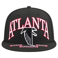 Men's New Era Black Atlanta Falcons Throwback Oversized 59FIFTY Fitted Hat